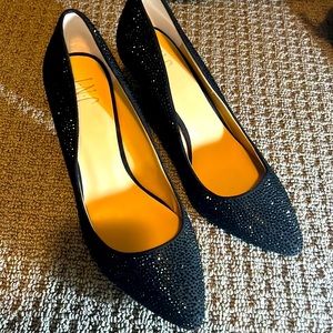 Evening black sparkle stud evening shoes size 10m